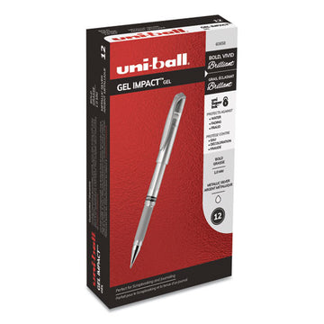 uni-ball® Impact Gel Pen, Stick, Medium 1 Mm, Silver Metallic Ink, Silver Barrel freeshipping - TVN Wholesale
